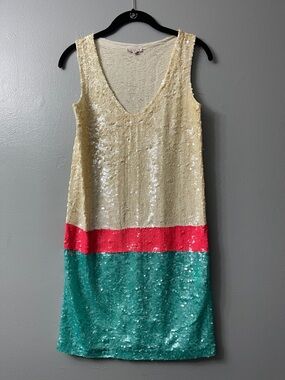 P.a.r.o.s.h multi-colored, sleeveless sequined dress. Xs